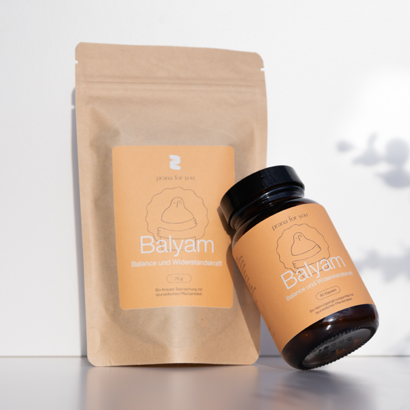 Immune set: Organic Balyam capsules & tea + tongue scraper