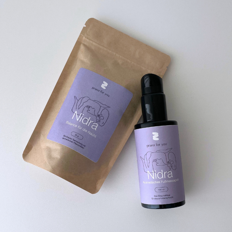 RELAX-SET: Nidra Bio-Kräutertee + Fussmassageöl für entspannte Nächte
