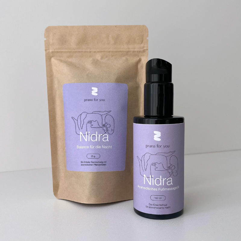 RELAX-SET: Nidra Bio-Kräutertee + Fussmassageöl für entspannte Nächte
