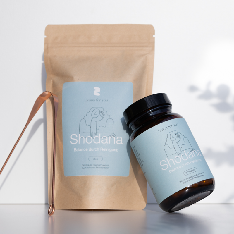 Detox-Set: BIO Shodana Kapseln & Tee + Zungenschaber